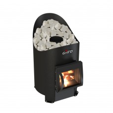 Дровяная банная печь Grill'D Aurora Mini Short (дверца со стеклом)