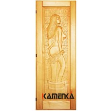 Дверь кавказская липа с петлями Женщина Уценка